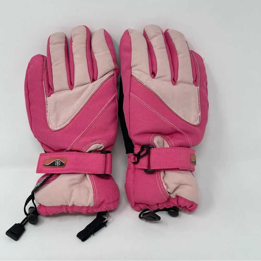Thinsulate 80 gram Girls Winter Gloves Pink Insulated Ski Snow Size L (11-16)